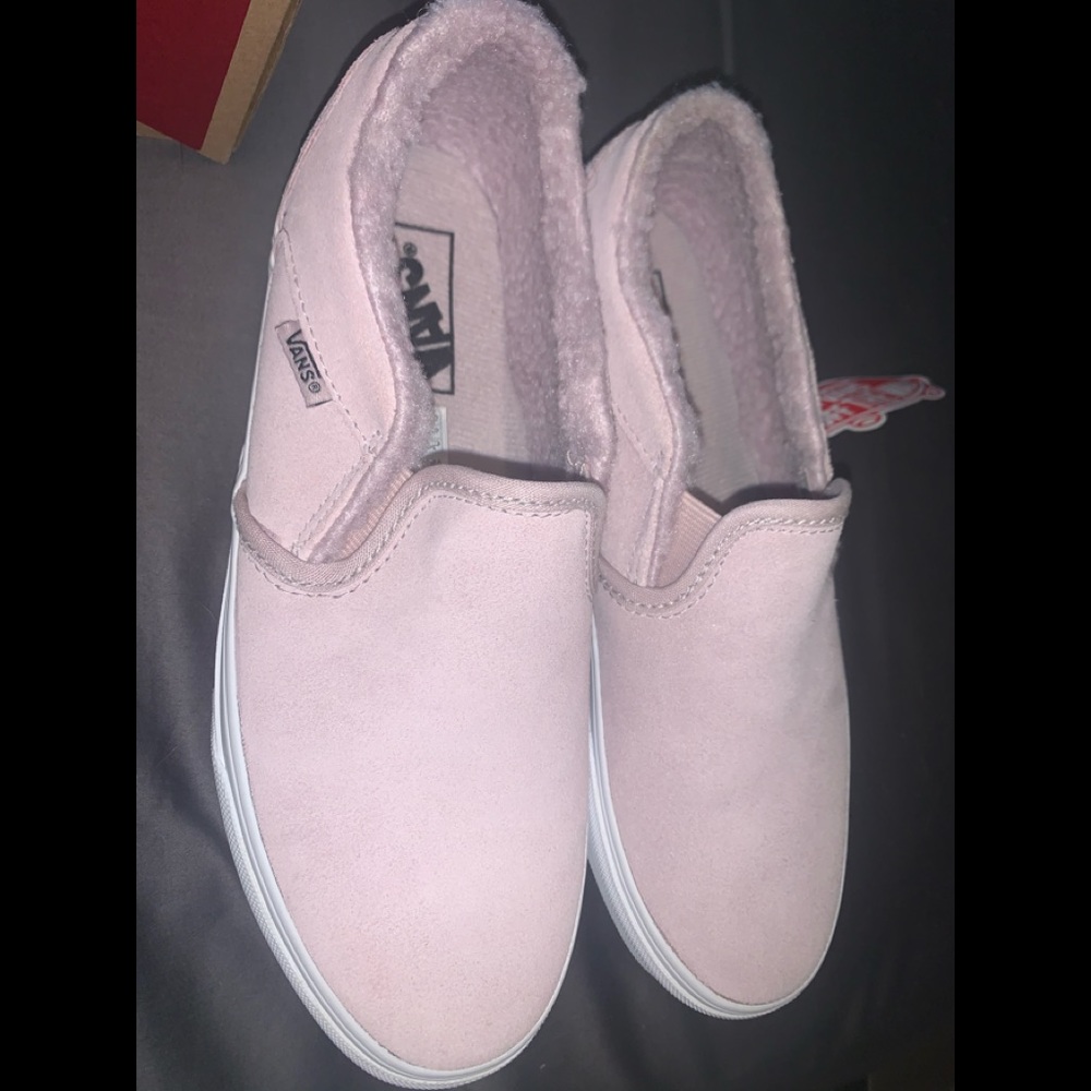 purple vans w/ faux fur